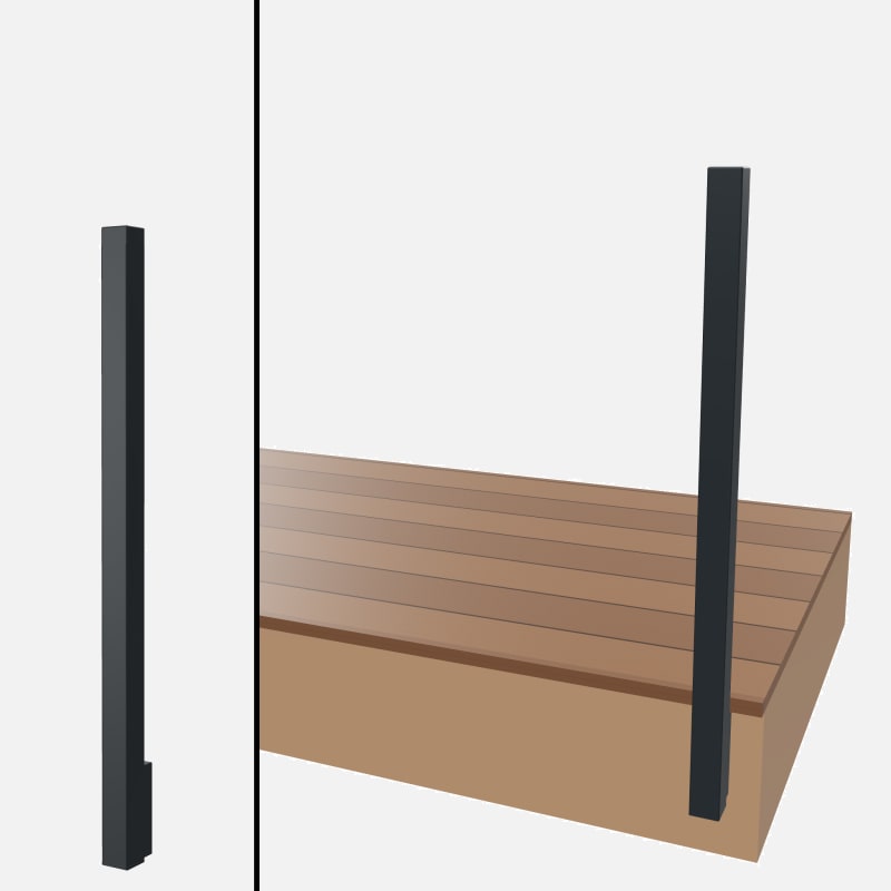 Blank Post, Signature Barrier Glass, Slim Side Mount