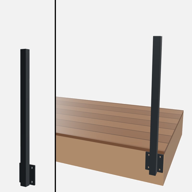 Blank Post, Signature Barrier Glass, Side Mount