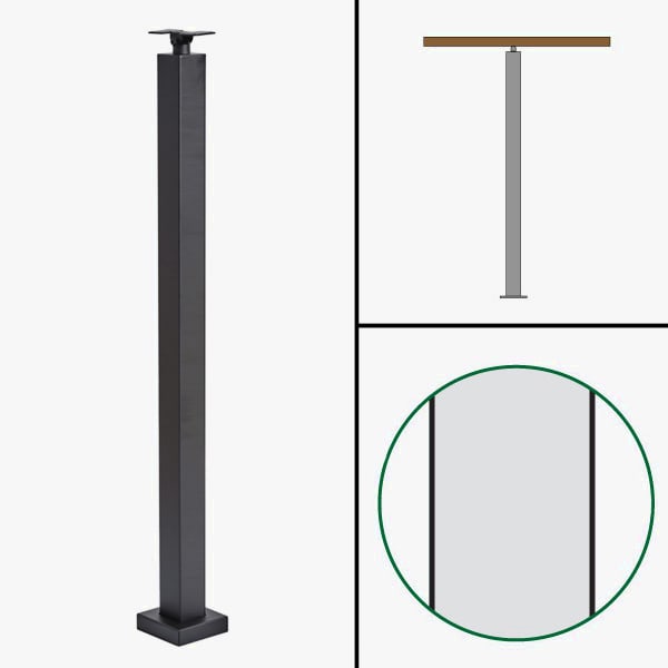 Blank Post, Signature Slim Rod Railing, Universal Top