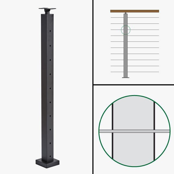 Level Line Post, Signature Cable Railing, Universal Top