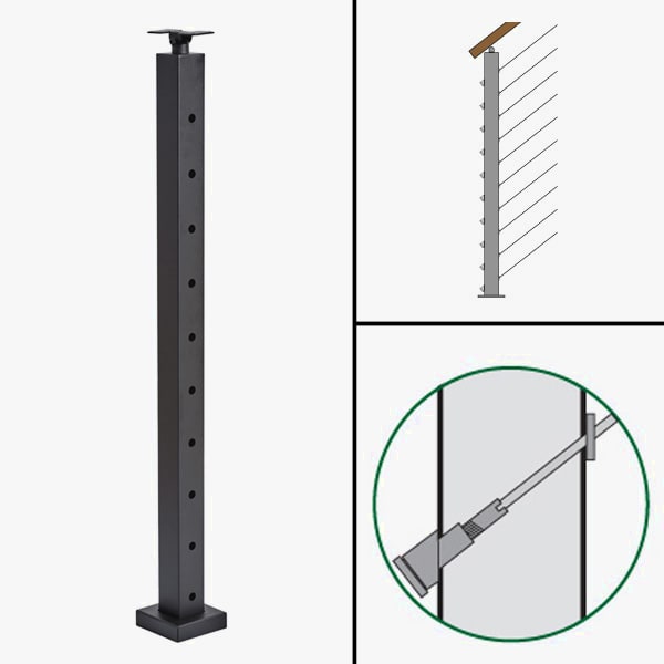 Angle End Post, Signature Cable Railing, Universal Top