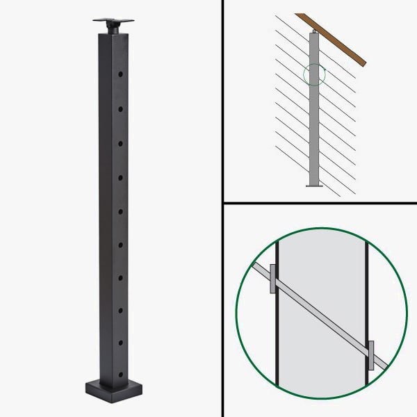Angle Line Post, Signature Cable Railing, Universal Top