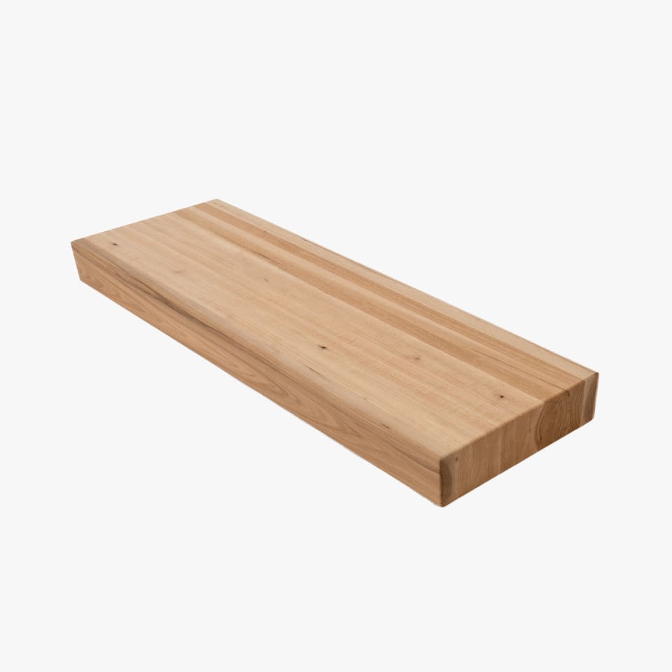 2-1/2" Thick Hickory Stair Tread - Butcher Block