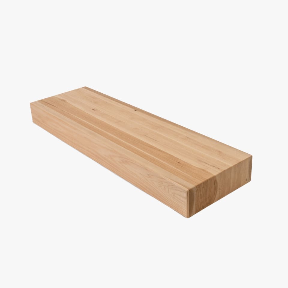 3-1/2" Thick Hickory Stair Tread - Butcher Block