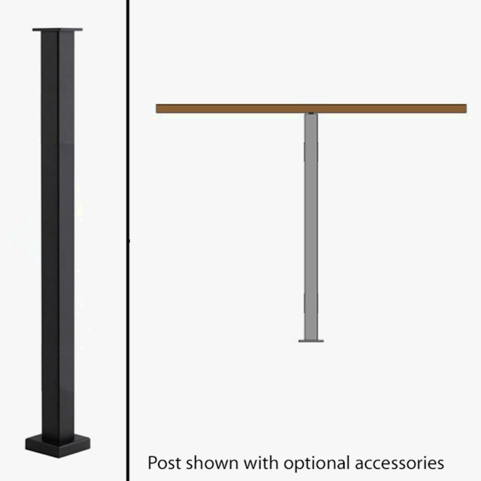 Blank Post, Signature Glass Railing, Flat Top
