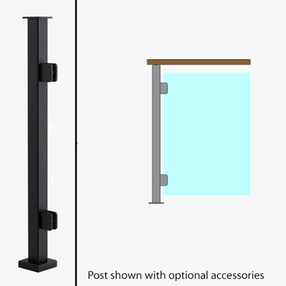 Level End Post, Signature Glass Railing, Flat Top