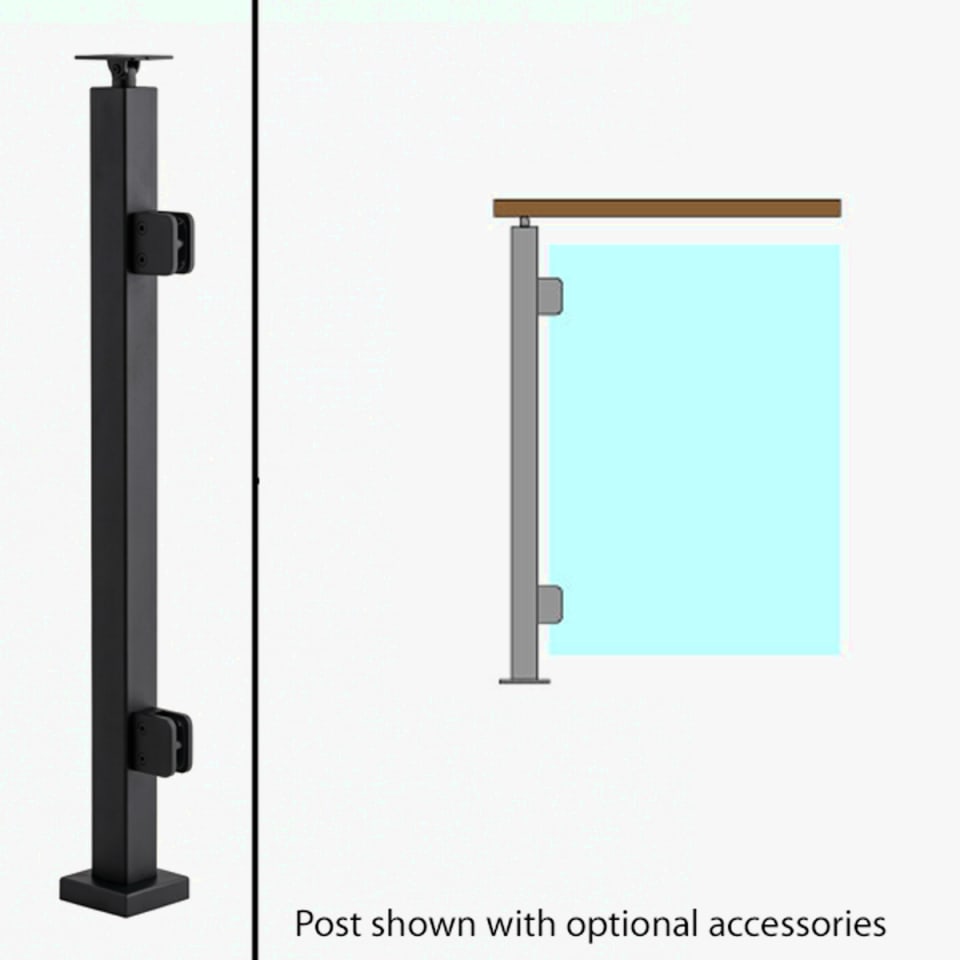 Level End Post, Signature Glass Railing, Universal Top