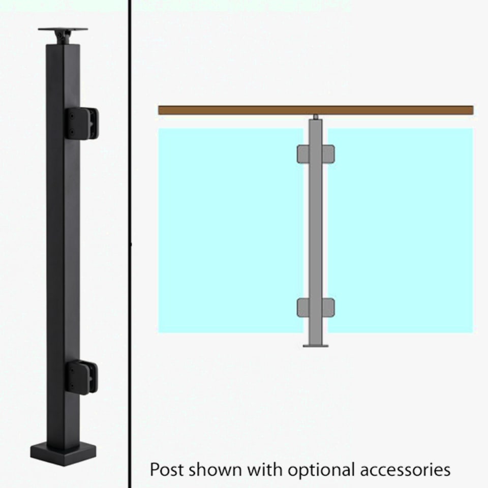 Level Line Post, Signature Glass Railing, Universal Top
