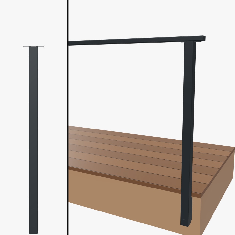 Blank Post, Signature Glass, Slim Side Mount, Flat Top