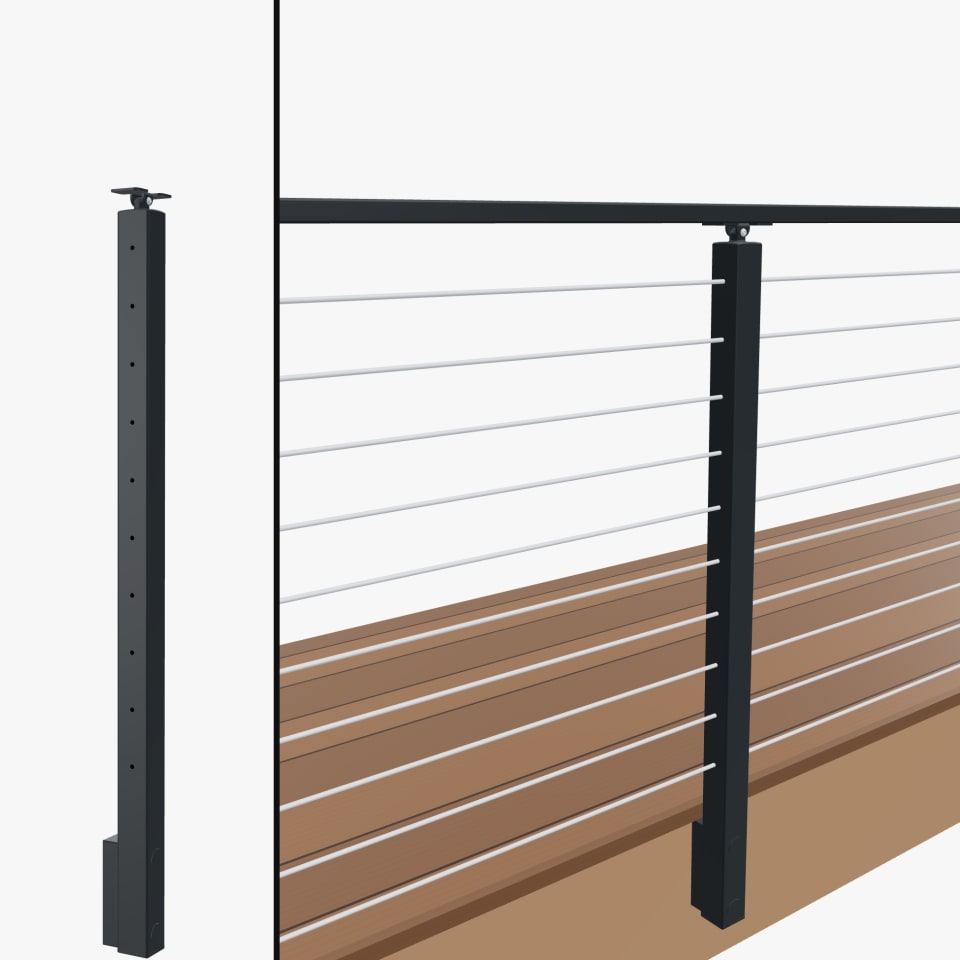 Level Line Post, Signature Slim Rod, Slim Side Mount, Universal Top