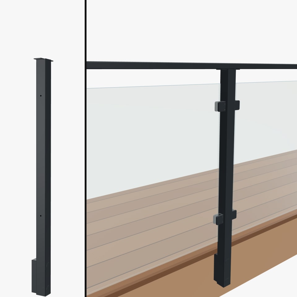 Level Line Post, Signature Glass, Slim Side Mount, Flat Top