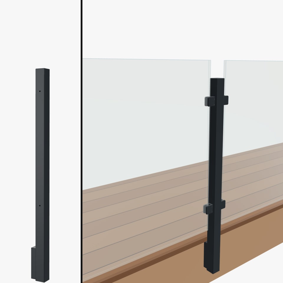 Level Line Post, Signature Barrier Glass, Slim Side Mount
