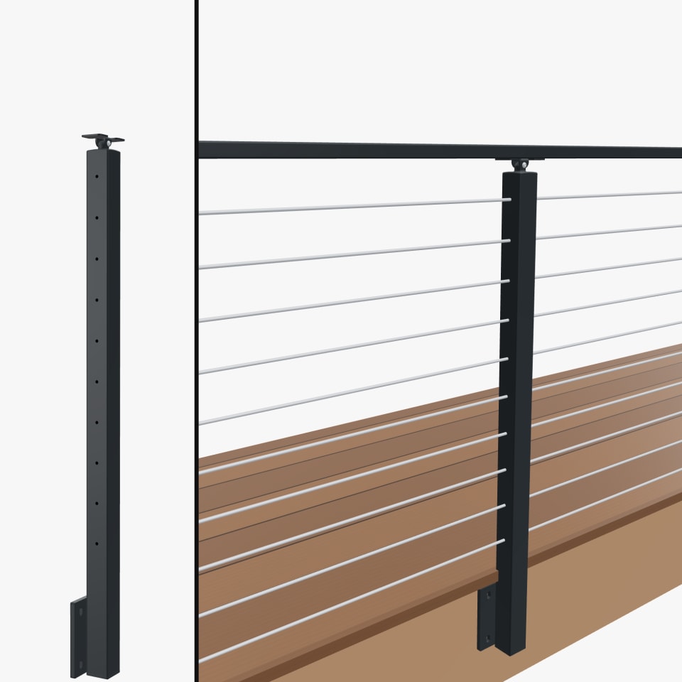 Level Line Post, Signature Slim Rod, Side Mount, Universal Top