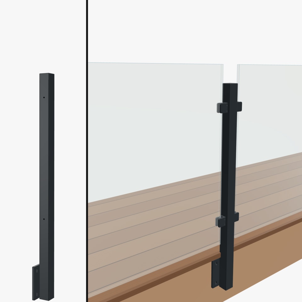 Level Line Post, Signature Barrier Glass, Side Mount