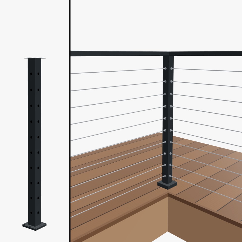 Level Corner Post, Signature Cable, Surface Mount, Flat Top