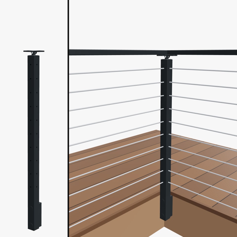 Level Corner Post, Signature Slim Rod, Slim Side Mount, Universal Top